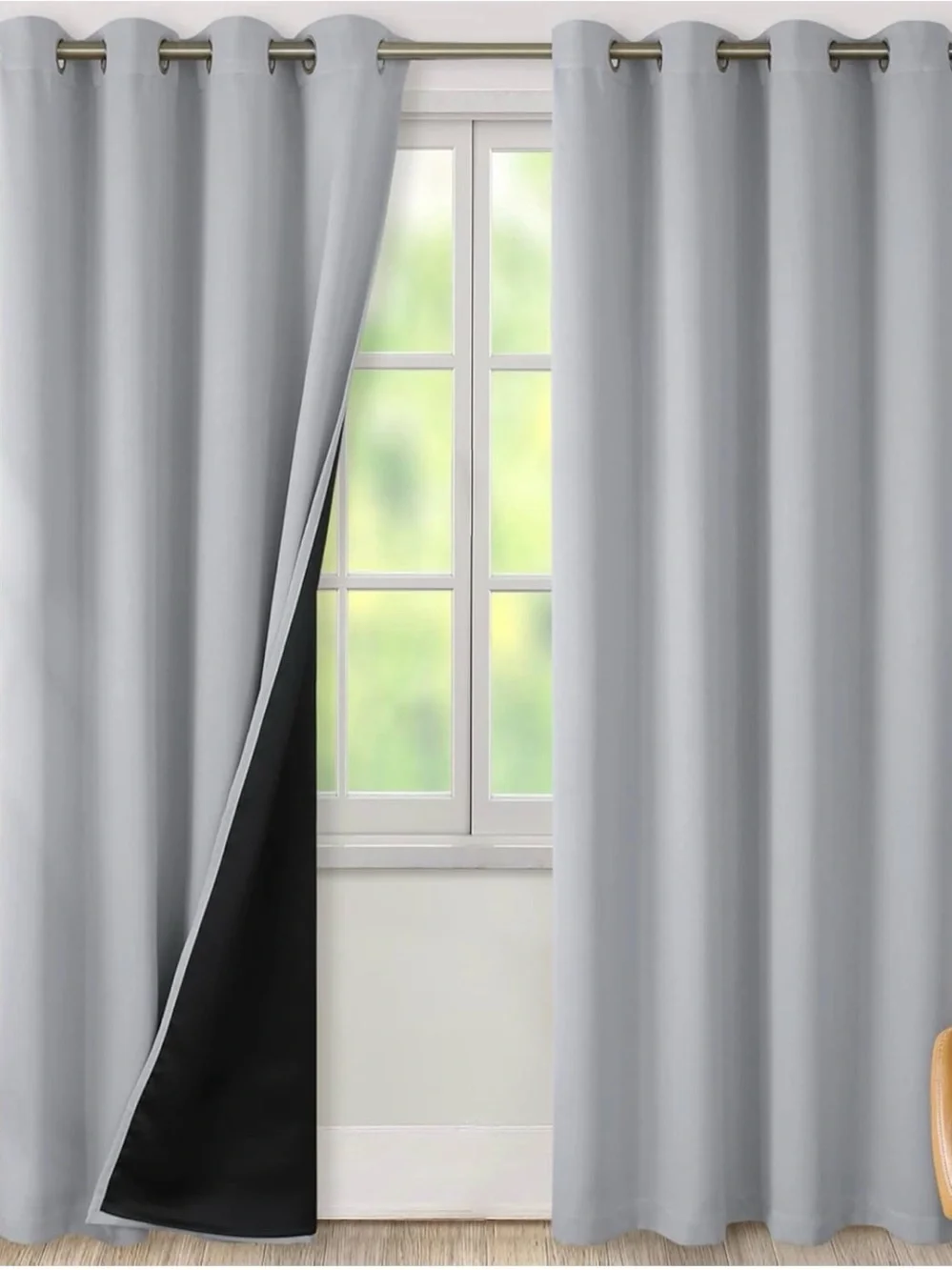 Light Gray Blackout Grommet Curtains - Light Gray